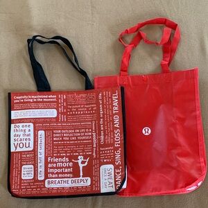 lululemon athletica Red and Black Tote Bags (sold as a set of 2)